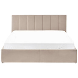 Beliani Ottoman Bed Velvet Dreux 160 X 200 Cm (Eu King Size) Taupe - thumbnail 7