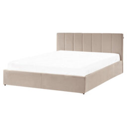 Beliani Ottoman Bed Velvet Dreux 160 X 200 Cm (Eu King Size) Taupe - thumbnail 6