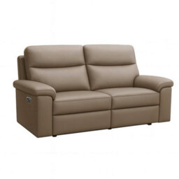 Aspire Marlowe Real Leather Power Recliner Three Seater Sofa With Usb Charging, Taupe - thumbnail 2