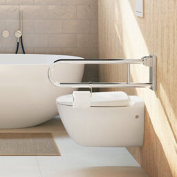 Smedbo Chromed Stainless Steel Toilet Roll Holder For Grab Bar Rail - thumbnail 2