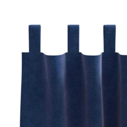 Berkfield Blackout Curtains With Hanging Loops 2 Pcs Dark Blue Velvet - thumbnail 5