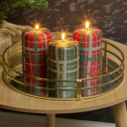 Urbn-Living Green - 40Hr Tartan Glitter Christmas Candle - thumbnail 6