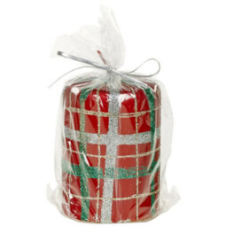 Urbn-Living Green - 40Hr Tartan Glitter Christmas Candle - thumbnail 9