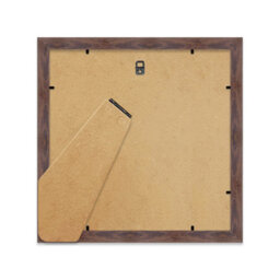 "8X8"" Walnut Picture Frame - 8X8"" Square Frame With 6X6"" Mount For 8X8""/6X6"" Pictures Moderrn Style Thin Edge, 1 Pack" - thumbnail 3