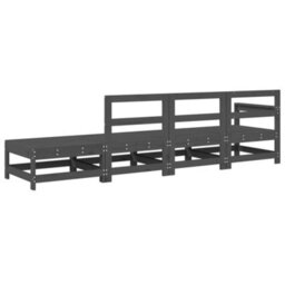 Walplus 4 Piece Garden Lounge Set Grey Solid Wood Pine - Cushion Not Included - thumbnail 3