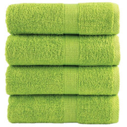 Berkfield Premium Wash Towels Solund 4 Pcs Apple Green 30X30 Cm 600 Gsm