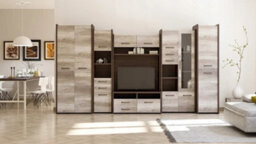 "Arte Rustic Modern Mokka Ii Entertainment Unit H2000mm W3600mm D530mm - Perfect For Tvs Up To 48""" - thumbnail 3