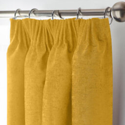 Luxury Living Chenille Blackout Pencil Pleat Top Curtains 117Cm X 183Cm Ochre - thumbnail 2