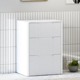 Royal Bathrooms Avenza 600mm Matt White Floor Standing Vanity Unit 3 Drawer With Carrara White Undrilled Worktop & No Basin - thumbnail 4