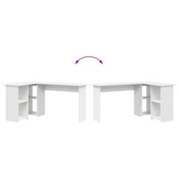 Berkfield White Computer Desk White Engineered Wood Medium Computer Desk - thumbnail 8