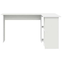 Berkfield White Computer Desk White Engineered Wood Medium Computer Desk - thumbnail 4