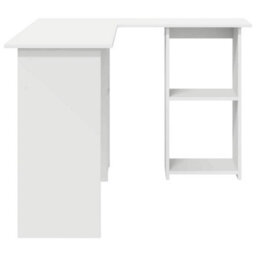 Berkfield White Computer Desk White Engineered Wood Medium Computer Desk - thumbnail 5