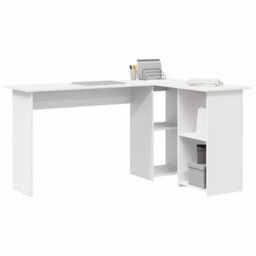 Berkfield White Computer Desk White Engineered Wood Medium Computer Desk - thumbnail 3