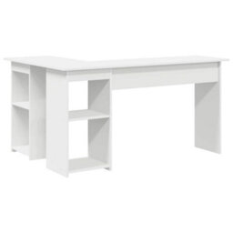 Berkfield White Computer Desk White Engineered Wood Medium Computer Desk - thumbnail 6