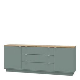 Furniture To Go Ganymede Large Sideboard With 3 Drawers And 2 Doors In Mauvella Oak And Sage - thumbnail 4