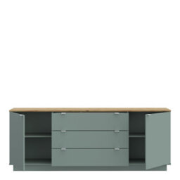 Furniture To Go Ganymede Large Sideboard With 3 Drawers And 2 Doors In Mauvella Oak And Sage - thumbnail 6