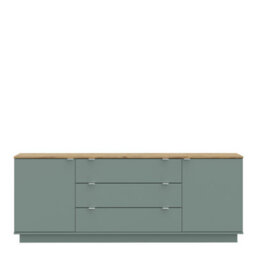 Furniture To Go Ganymede Large Sideboard With 3 Drawers And 2 Doors In Mauvella Oak And Sage - thumbnail 3