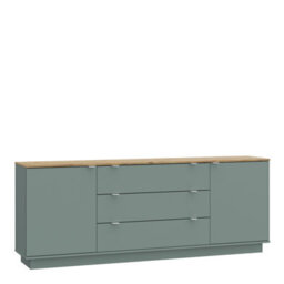 Furniture To Go Ganymede Large Sideboard With 3 Drawers And 2 Doors In Mauvella Oak And Sage - thumbnail 2