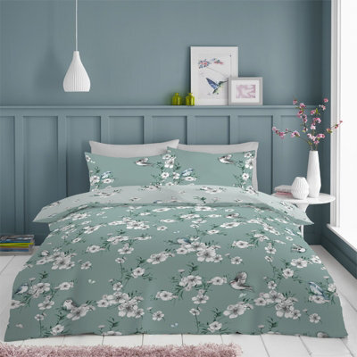 Gc Gaveno Cavailia Tropical Birds Duvet Cover Bedding Set Duck Egg Single 2Pc With Birds And Flowers Reversible Quilt Cover - image 1