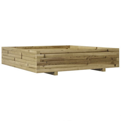 Berkfield Rustic Garden Planter 110X110X26.5 Cm Impregnated Wood Pine - image 1