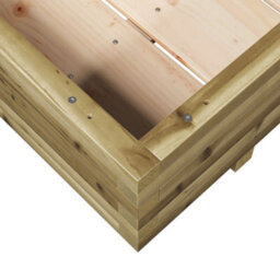 Berkfield Rustic Garden Planter 110X110X26.5 Cm Impregnated Wood Pine - thumbnail 8