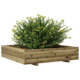 Berkfield Rustic Garden Planter 110X110X26.5 Cm Impregnated Wood Pine - thumbnail 4