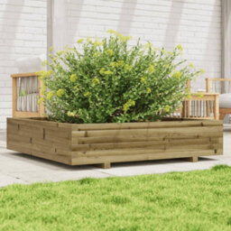 Berkfield Rustic Garden Planter 110X110X26.5 Cm Impregnated Wood Pine - thumbnail 3