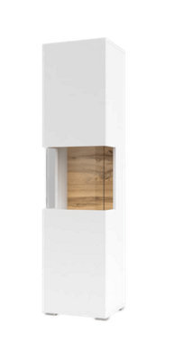Arte Ava 05 Minimalist Tall Display Cabinet In White Matt - W360mm X H1400mm X D300mm - image 1