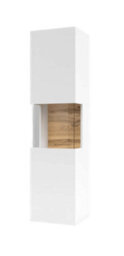 Arte Ava 05 Minimalist Tall Display Cabinet In White Matt - W360mm X H1400mm X D300mm - thumbnail 4