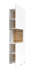 Arte Ava 05 Minimalist Tall Display Cabinet In White Matt - W360mm X H1400mm X D300mm - thumbnail 2