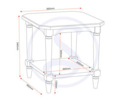 Seconique Chantilly Side Lamp Table Distressed Antique Cream Effect - thumbnail 6