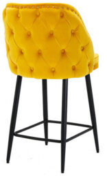 Lamboro Mayfair Velvet Kitchen Bar Stool, Extra Padded Seat, Durable Black Legs & Footrest, Home Bar & Breakfast Barstool, Mustard Yellow - thumbnail 8