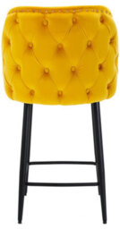 Lamboro Mayfair Velvet Kitchen Bar Stool, Extra Padded Seat, Durable Black Legs & Footrest, Home Bar & Breakfast Barstool, Mustard Yellow - thumbnail 5