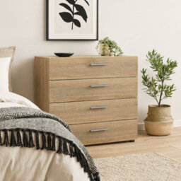 Wyld Haus Daejeon Natural Oak Effect Wood Chest 4 Drawers - thumbnail 2