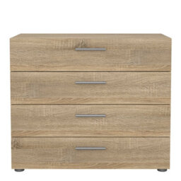 Wyld Haus Daejeon Natural Oak Effect Wood Chest 4 Drawers - thumbnail 4