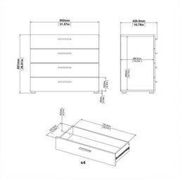 Wyld Haus Daejeon Natural Oak Effect Wood Chest 4 Drawers - thumbnail 9