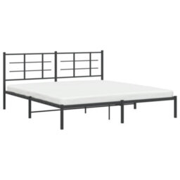 Berkfield Metal Bed Frame Without Mattress With Headboard Black 183X213Cm - thumbnail 4