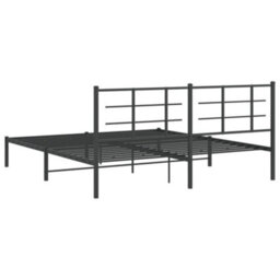 Berkfield Metal Bed Frame Without Mattress With Headboard Black 183X213Cm - thumbnail 7