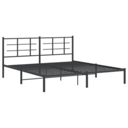 Berkfield Metal Bed Frame Without Mattress With Headboard Black 183X213Cm - thumbnail 3