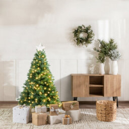 Pelle & Sol 4/5/6/7Ft Pre Lit Artificial Xmas Tree 400/760/1142/1560 Alaskan Pine Tip 200/300/400/600 Led 8 Light Mode With Timer - thumbnail 2