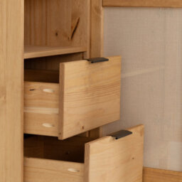 Seconique Corona Rattan 2 Door 2 Drawer Sideboard In Distressed Wax Pine And Rattan Effect - thumbnail 9