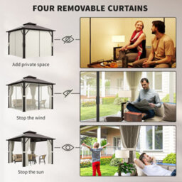 Outsunny 3X3(M) Polycarbonate Hardtop Gazebo With Aluminium Frame, Beige - thumbnail 6