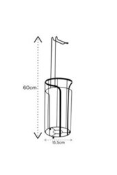 Showerdrape Black Bathroom Accessory Set Toilet Roll Holder And Toilet Brush - thumbnail 3