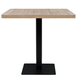 Vidaxl Bistro Table Mdf And Steel Square 80X80X75 Cm Oak Colour - thumbnail 3