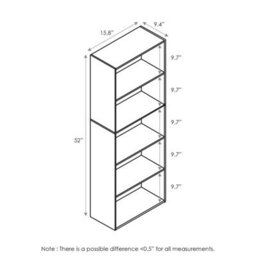Walplus Furinno 5-Tier Reversible Color Open Shelf Bookcase , White/pink 11055Wh/pi - thumbnail 3