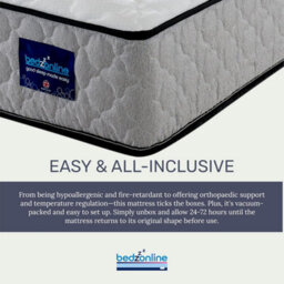 Bedz Online Bedzonline Air Feel Orthopedic Mattress, Memory Foam & Spring Hybrid, 5Ft King Size (150X200 Cm) - thumbnail 5
