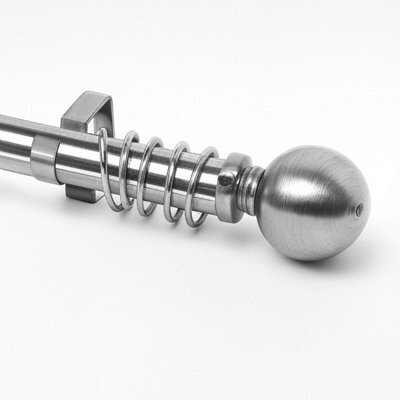Bedlooms Metal Curtain Pole 28mm- Plain Ball Finials With Extendable Strong & Durable Rod Chrome 160-300 Cm,63''-118'' - image 1