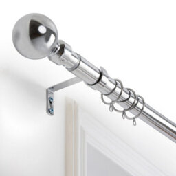 Bedlooms Metal Curtain Pole 28mm- Plain Ball Finials With Extendable Strong & Durable Rod Chrome 160-300 Cm,63''-118'' - thumbnail 8