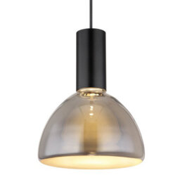 Luminosa Lighting Luminosa Labora Dome Pendant Ceiling Light Matt Black Smoke Glass Shade Led 3000K - thumbnail 3