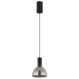 Luminosa Lighting Luminosa Labora Dome Pendant Ceiling Light Matt Black Smoke Glass Shade Led 3000K - thumbnail 2